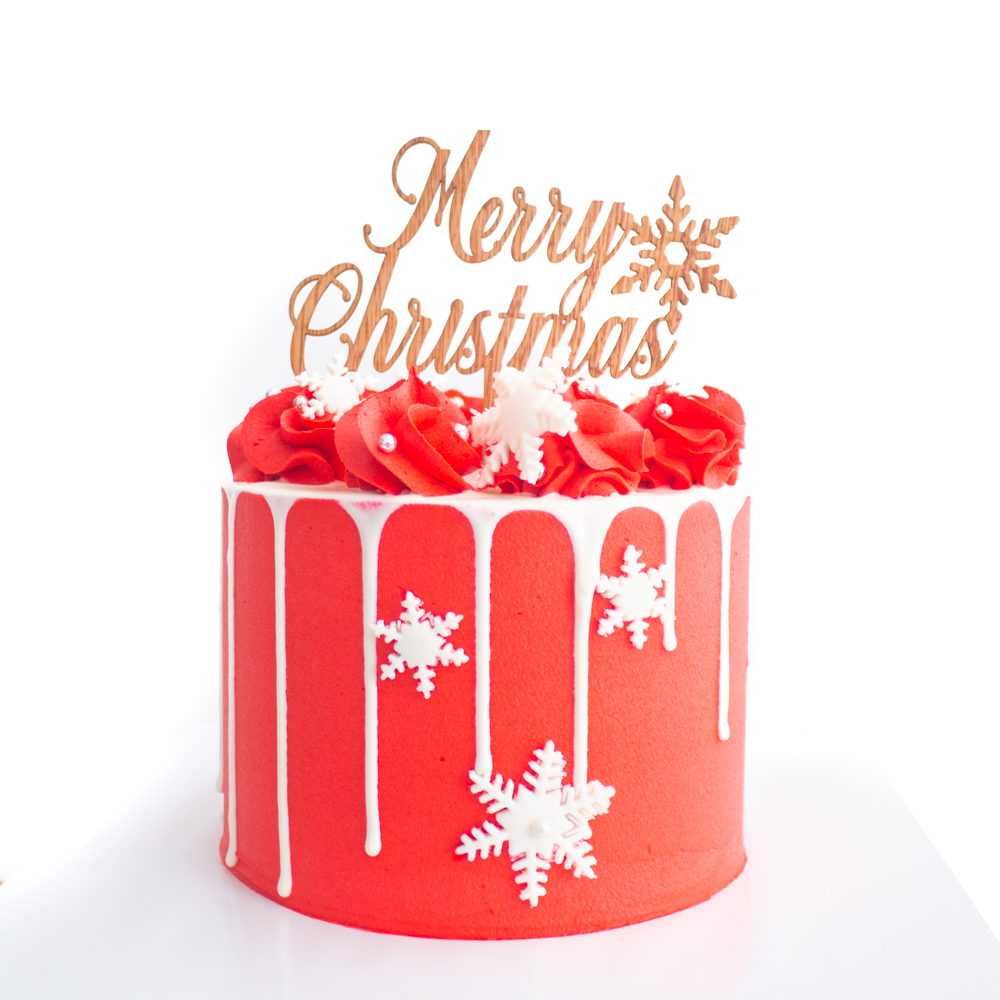 Snowy Red Xmas Cake 1kg